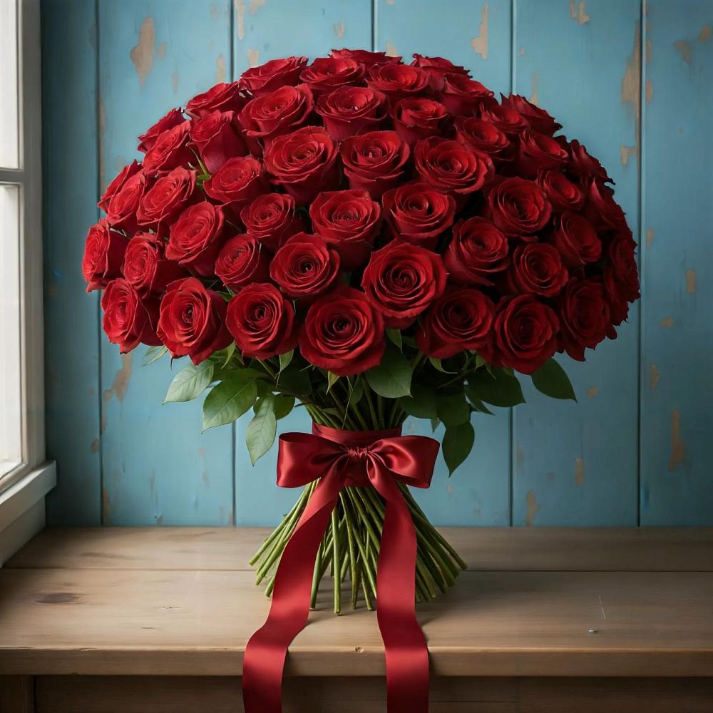 Букет Красные розы Блэк Меджик в Новоминской