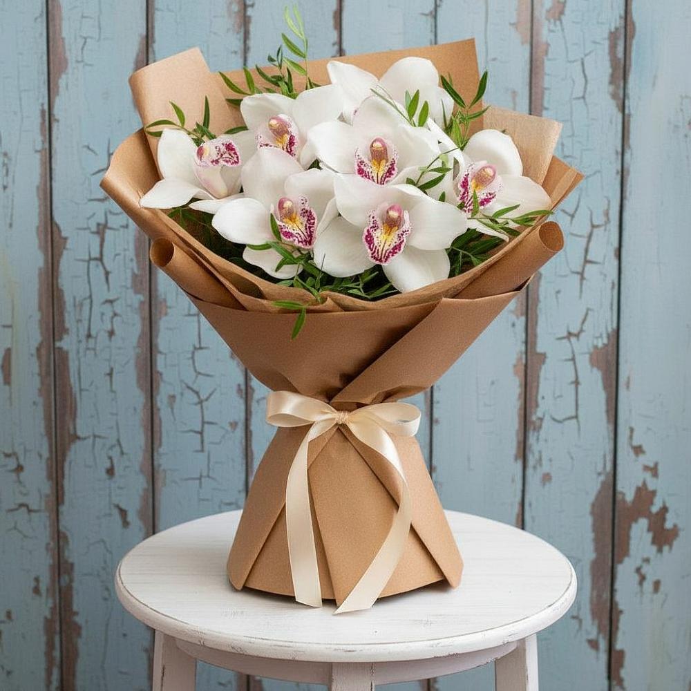 Букет цветов из: Орхидеи и Розы в Новоминской