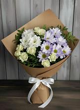 Букет цветов из:  Хризантемы и Розы в Новоминской