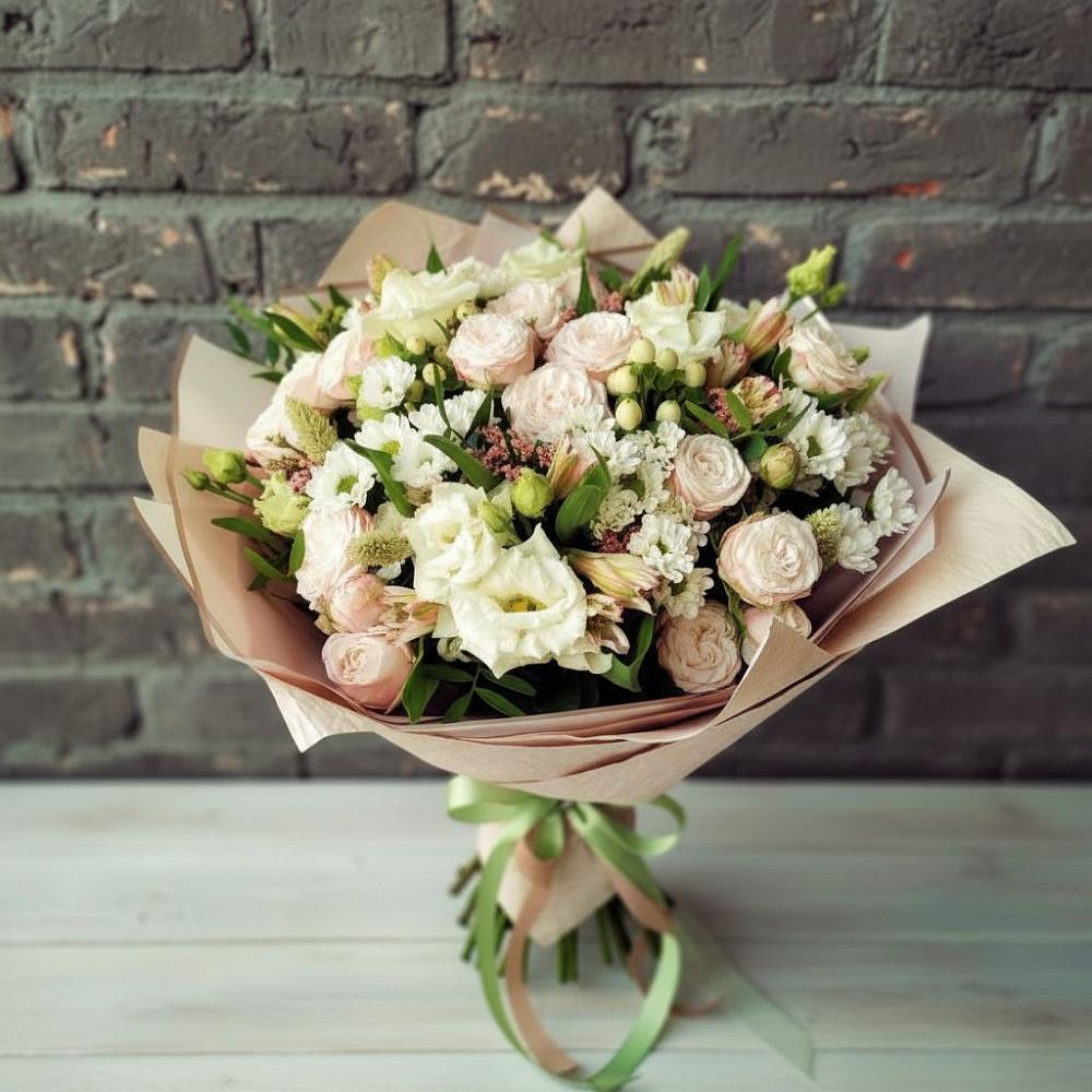 Букет цветов из: Альстромерии, Розы и Хризантемы в Новоминской