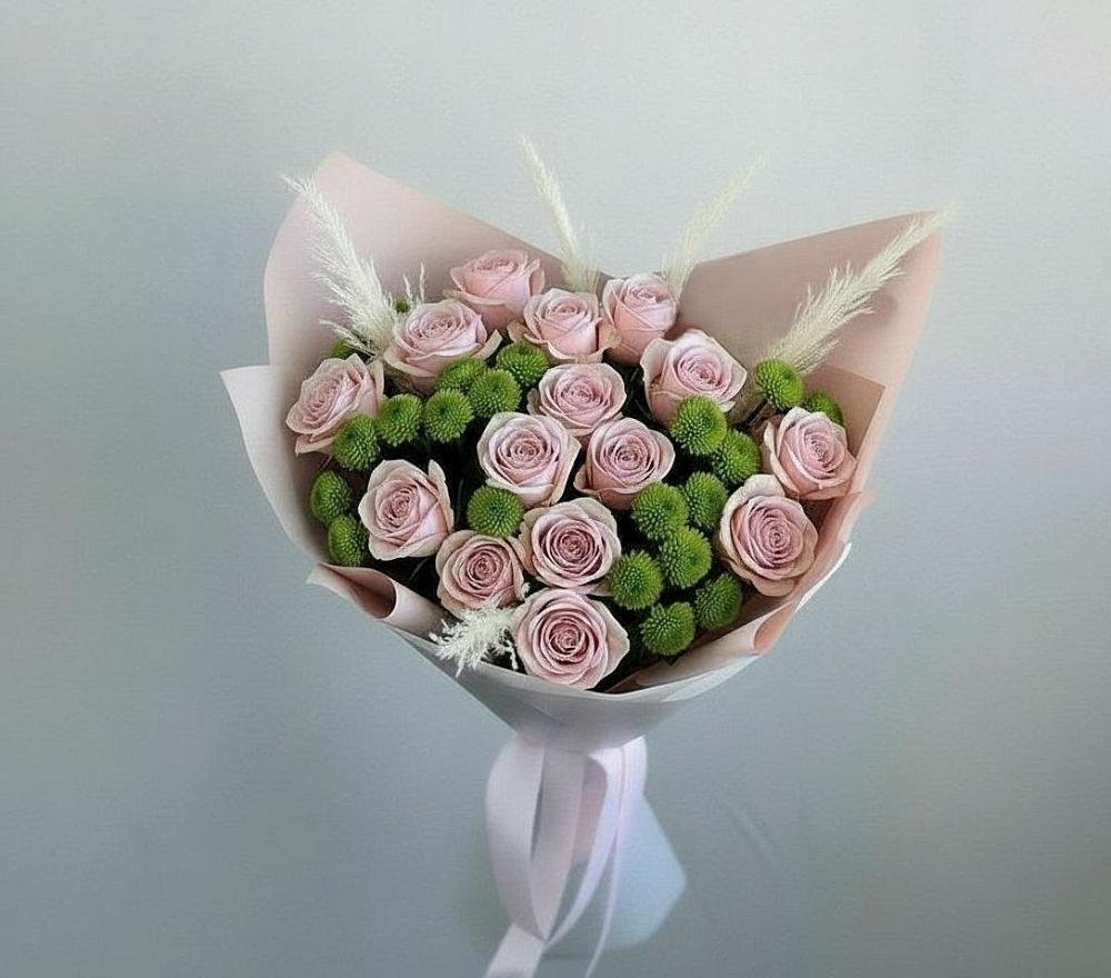 Букет цветов из: Розы и Хризантемы в Новоминской