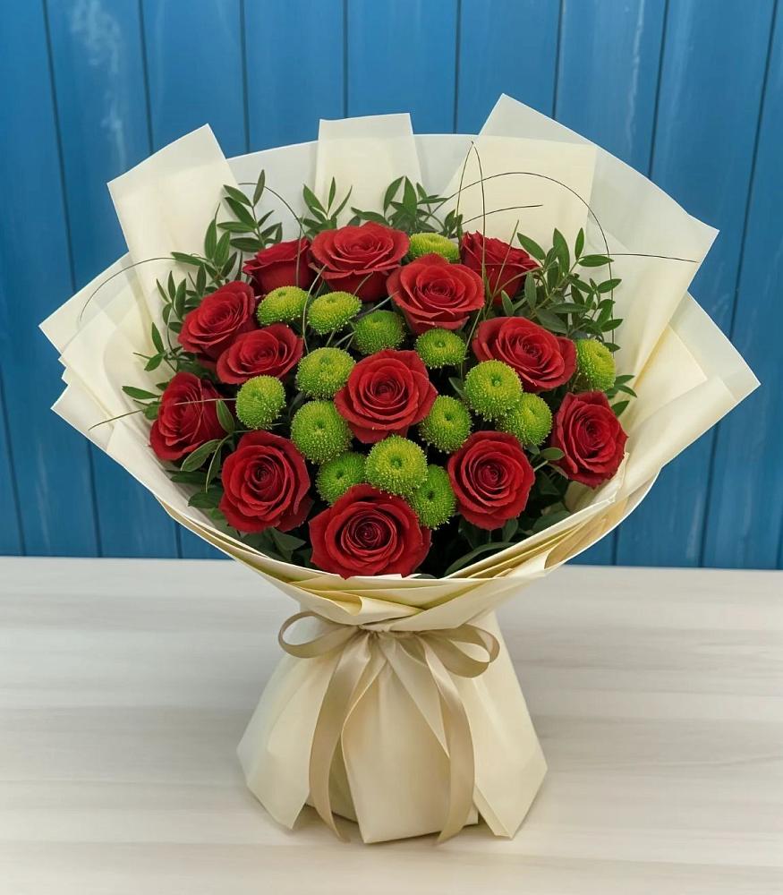 Букет цветов из: Розы и Хризантемы в Новоминской