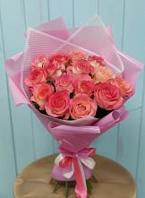 Букет 15 Розовых роз Равель в Новоминской