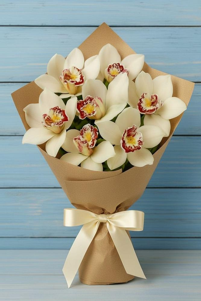 Букет цветов из: Орхидеи и Розы в Новоминской