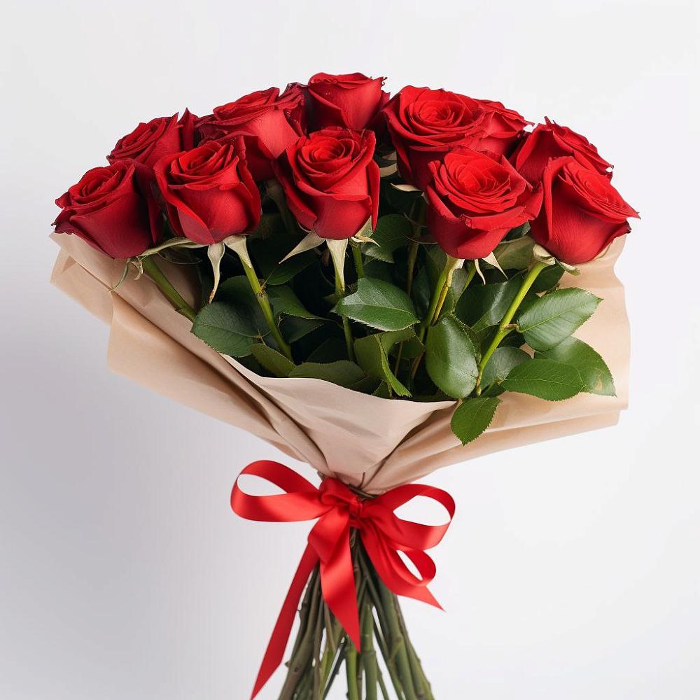 Букет 11 Красных роз Эдлесс Лав в Новоминской